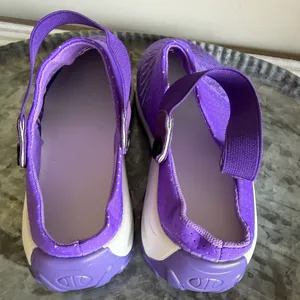 Women's Purple and White Open Heel Strap Mesh Shoe Size 37 aka 7 #260764 thumbnail 5