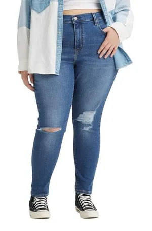 NWT Levis Womens Plus Size 721 High Rise Skinny Jeans Straight Through Blue 24W thumbnail 1