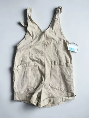 ZENANA Beige Casual Romper Size Large Womens thumbnail 1