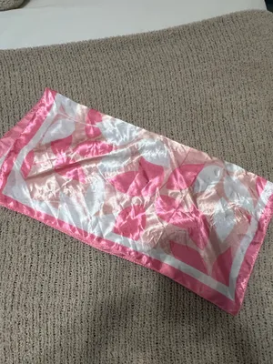 Pink and white floral silk scarf #floral #silkscarf #accessories thumbnail 3