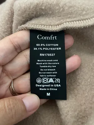 Unisex Comfrt Cloud Zip Hoodie Sweatshirt Latte Size M thumbnail 6