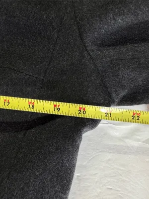 Anne Klein black dark Charcoal Gray Tailored Trench car Coat 100% wool winter thumbnail 14