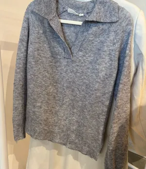 Gray Knit Collared Sweater Size XS thumbnail 1