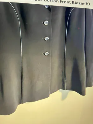 Kasper Black Women's Tailored Blazer with Contrast Piping vintage thumbnail 3