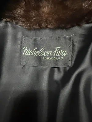 Nicholson Furs Vintage full-length dark ranch Mink Coat Sz L thumbnail 3