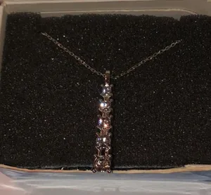 New Avon Love’s Path Silver & Clear CZ Pendant Necklace thumbnail 2