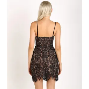 For Love & Lemons Vika Lace Mini Dress in Black Size Small thumbnail 4