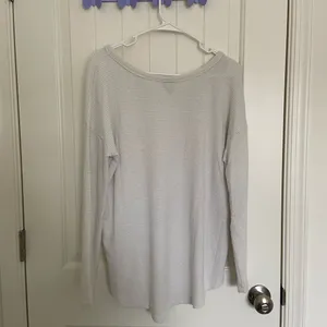NWOT A New Day women’s white gray‎ striped stretchy knit blouse small thumbnail 6