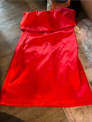 Endless rose Red Strapless Satin Dress - Classic Evening Look thumbnail 1