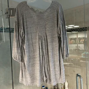 FREE‎ PEOPLE Just a Henley Oversized Tunic Tee Top Gray, small thumbnail 7