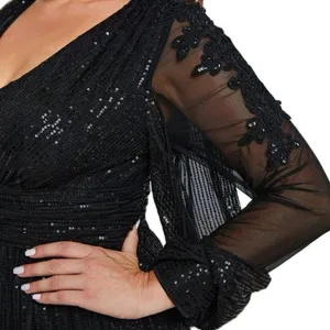 NWOT Sequined Formal Gown Black Size 16 thumbnail 7
