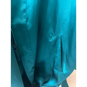 VINTAGE Victoria’s Secret Satin Green Robe short SZ O/S Attached Belt thumbnail 3