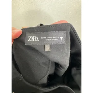 Zara Black Pleated Mini Skort with Belted Waist Size XS Preppy Schoolgirl Style‎ thumbnail 3