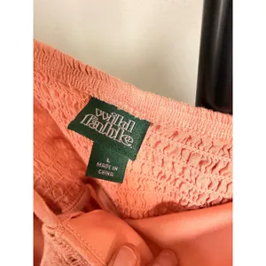 Wild Fable Coral Pink Eyelet Tiered Mini Dress Smocked Back Large thumbnail 4