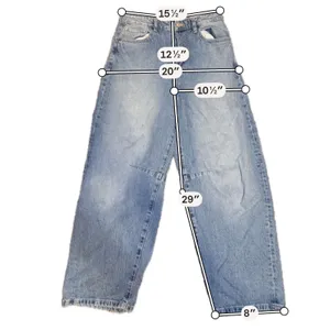 Cotton On‎ Barrel Jeans Women Size 28 Blue Light Wash High Rise Wide Leg thumbnail 8