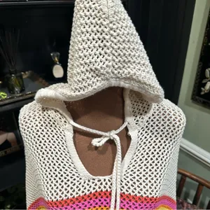 Offline by Aerie Crochet Hoodie – “Toasted Coconut” Colorway, Size Medium thumbnail 3
