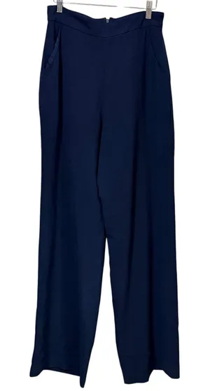 Dress The Population Navy Blue Wide Leg High Rise Crepe Dress Pants Size M thumbnail 1