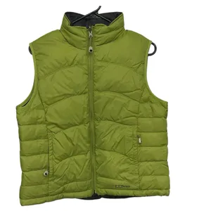 LL Bean Women M Quilted Reversible Goose Down Cold Weather Green Puffer Vest‎ thumbnail 6