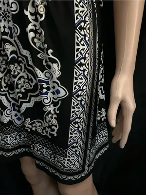 White House Black Market Black & White Printed Strapless Dress thumbnail 4