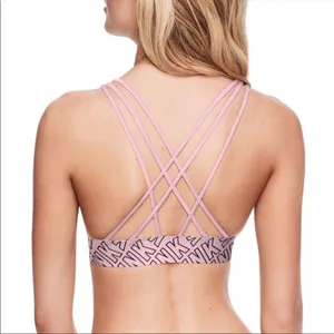 NWOT PINK Victoria’s Secret Logo Bonded Triangle Bralette Medium thumbnail 2