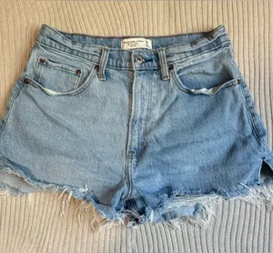 Abercrombie & Fitch Light Wash Denim Cutoff Shorts thumbnail 1