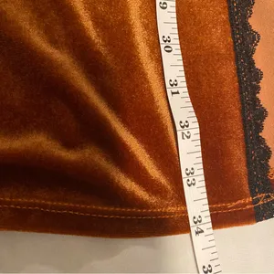 Forever‎ 21 Medium Brown Velvet Chemise Slip Dress Lace Y2K 90s thumbnail 6