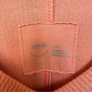 Aerie Wonder Textured V Neck Oversized Sweatshirt Saturn Peach Top Coral Orange thumbnail 6