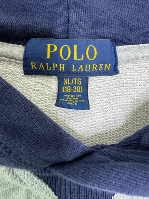 Polo Ralph Lauren Kicker Bear Cotton Hoodie Sweatshirt Football Gray Size S/M thumbnail 10