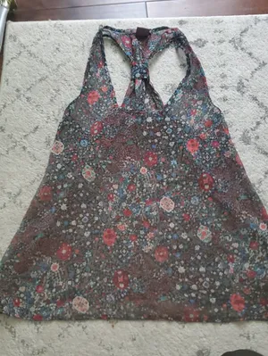 Fire Los Angeles Floral Racerback Tank Top - Red, Blue, Brown thumbnail 1
