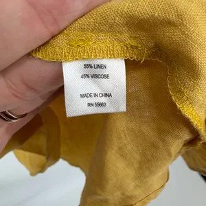 For Cynthia Womens Mustard Yellow Linen Blend Embroidered Floral Dress Size M‎ thumbnail 5