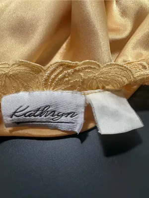 KATHRYN Vintage Yellow Lace-Trim Night Slip thumbnail 5