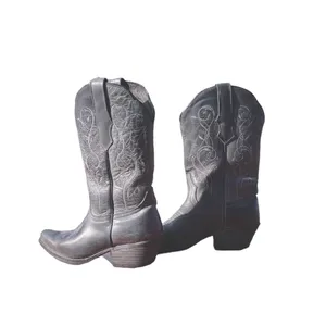 Sterling River 6.5 Gray Leather Cowgirl Western Boots Embroidered Mexico SRC 516 thumbnail 3
