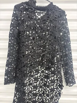 Pretty Garden Womens Black Lace Sheer Layered Round Neck Long Sleeve Midi S thumbnail 8