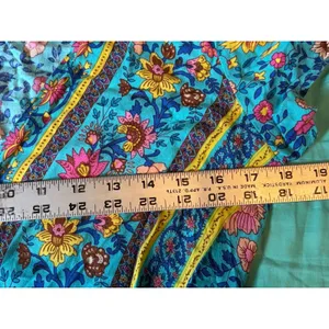 Pretty Garden Wrap Short Sleeve Maxi Dress Colorful Beautiful Boho Prairie sz M thumbnail 11