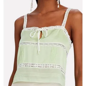 LoveShackFancy Sunny Lace Trimmed Pintucked Camisole light green thumbnail 1
