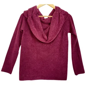 Abercrombie & Fitch Burgundy Red Cowl Neck Long Sleeve Sweater Top Womens Size M thumbnail 1