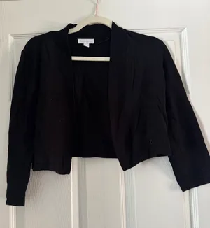 Charter Club Black Cropped Cardigan thumbnail 1