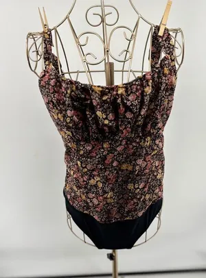 Abercrombie & Fitch Floral Smocked Bodysuit Size Large thumbnail 1