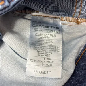Carhartt Rugged Flex Relaxed Mid‎ Rise Fit Dark Blue Straight Leg Jeans Size 8T thumbnail 12