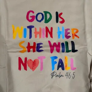 God Is Within Her She Will Not Fail Sweatshirt in Beige​​​​ Size XL thumbnail 3