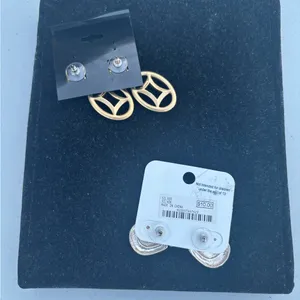 Charming Charlie Silver Earrings 1.5” long and Hanging gold earrings 2” long. thumbnail 2