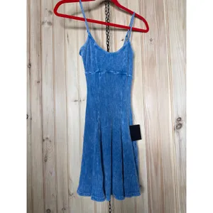 NWT Lulus Sleeveless Mini Dress Washed Blue Magenta Party Casual Bundle Size XS thumbnail 4