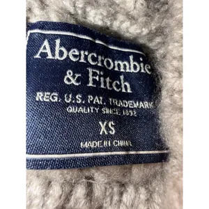 Abercrombie & Fitch Gray Mock Neck Chunky Knit Sweater Preppy Fisherman Academia thumbnail 5