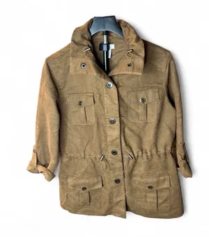 Chico's Women's Tan Suede Jacket Size 1 #suede #outerwear thumbnail 2