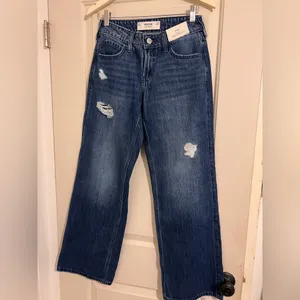 Hollister Co. 00R 24 Regular Baggy Wide Leg Blue Denim Jeans Pants‎ Relaxed thumbnail 2