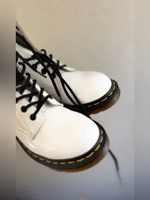 Dr. Martens 1460 White Patent Leather Boots - Womens Size 7 White Patent 8-Eye thumbnail 13