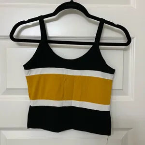 Heart + Hips Black and Yellow Striped Women's Crop Tank Size M thumbnail 6