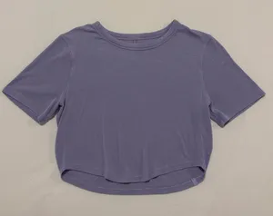 Lululemon Hold Tight Cropped T-Shirt Lilac Smoke, Size 4 thumbnail 1