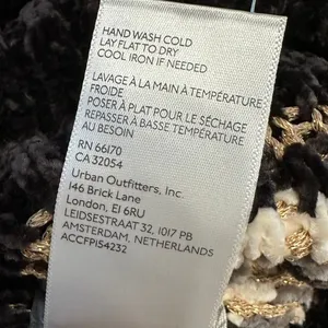 Free People Chalet Fairisle Pom Beanie Hat Black/Gold Metallic Combo One Size‎ thumbnail 5