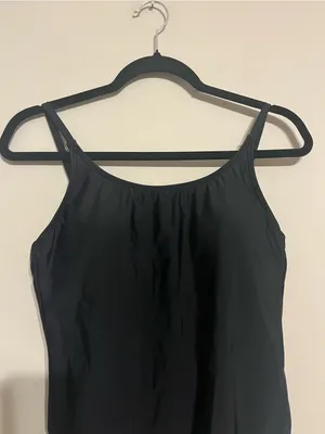 Quince Italian Cami One Piece Swimsuit in True Black NWT! thumbnail 2